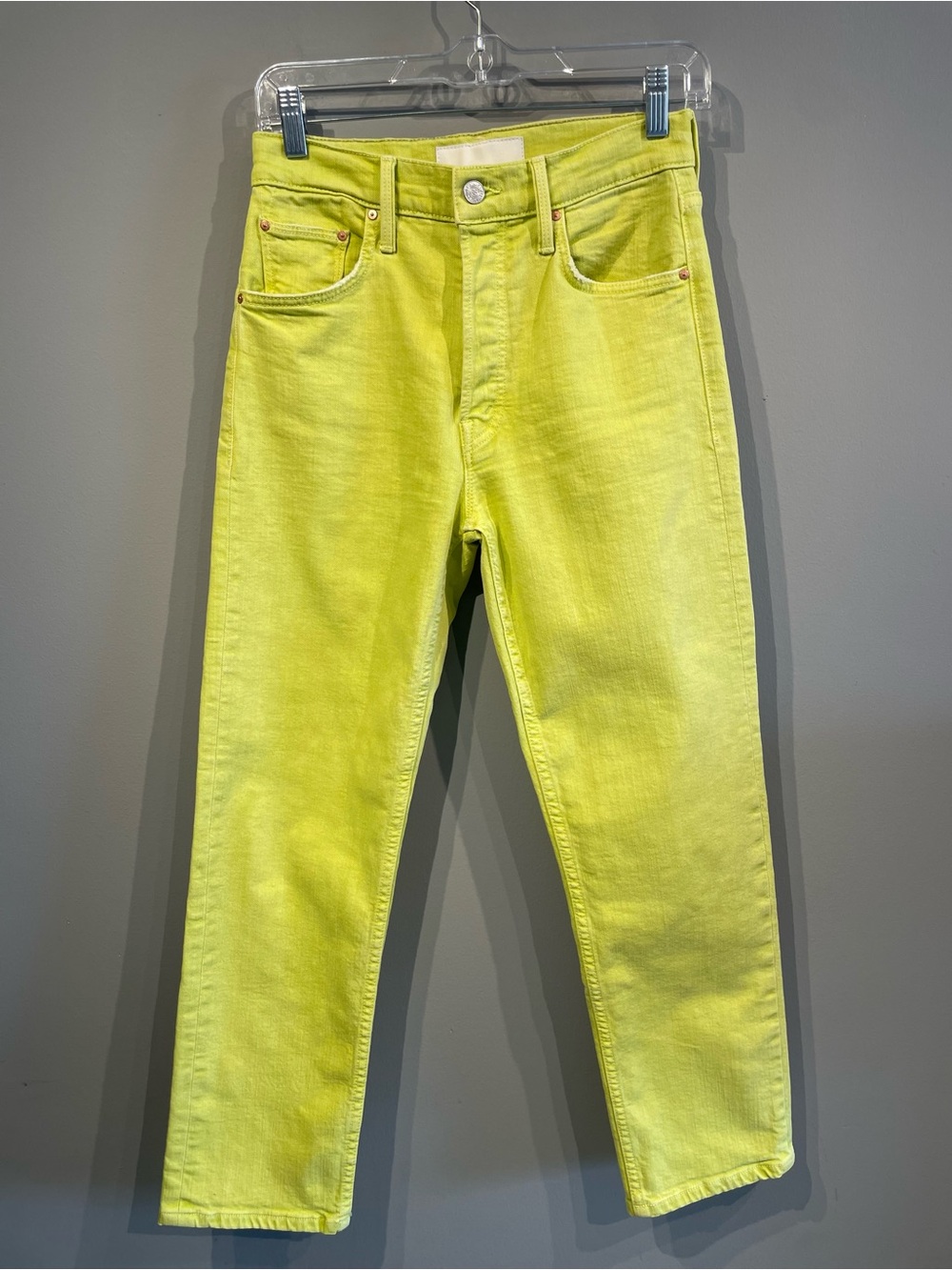 MOTHER Women's Neon Yellow Straight Jeans size 26